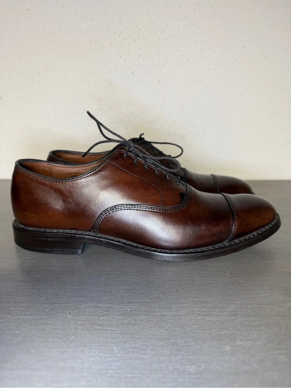 Allen Edmonds Park Avenue Black Leather Cap Toe Oxford Men's Dress Shoes 7 D